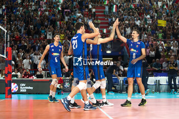 09/09/2023 - Italy's celebration - EIGHT FINAL - ITALY VS NORTH MACEDONIA - EUROVOLLEY MEN - VOLLEY