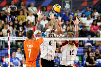 2023-09-09 - The Netherlands' Gijs Jorna in action - EIGHT FINAL - THE NETHERLAND VS GERMANY - CEV EUROVOLLEY MEN - VOLLEYBALL