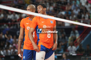 09/09/2023 - The Netherlands' Fabian Plak and The Netherlands' Nimir Abdel-Aziz - EIGHT FINAL - THE NETHERLAND VS GERMANY - EUROVOLLEY MEN - VOLLEY