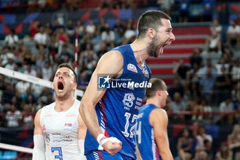 2023-09-10 - Serbia's Pavle Peric joy - EIGHT FINAL - SERBIA VS CZECHIA - CEV EUROVOLLEY MEN - VOLLEYBALL