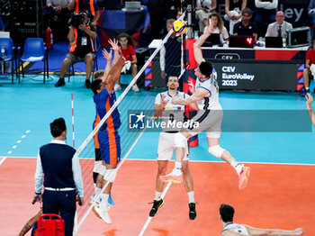 2023-09-12 - Italy's Giovanni Sanguinetti in action - QUARTER FINAL - ITALY VS THE NETHERLANDS - CEV EUROVOLLEY MEN - VOLLEYBALL