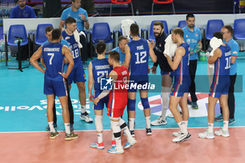 2023-09-12 - Serbia's timeout - QUARTER FINAL - POLAND VS SERBIA - CEV EUROVOLLEY MEN - VOLLEYBALL