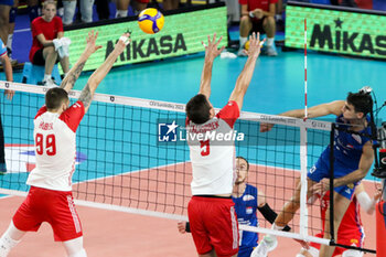 2023-09-12 - Serbia's Miran Kujundzic in action - QUARTER FINAL - POLAND VS SERBIA - CEV EUROVOLLEY MEN - VOLLEYBALL