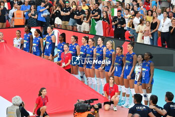 2023-08-15 - italy during national anthem - CEV EUROVOLLEY 2023 - WOMEN - ITALY VS ROMANIA - INTERNATIONALS - VOLLEYBALL
