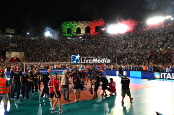 2023-08-15 - Italy celebrates the victory - CEV EUROVOLLEY 2023 - WOMEN - ITALY VS ROMANIA - INTERNATIONALS - VOLLEYBALL