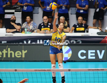 2023-08-22 - Nastja Ilic of Bosnia and Herzegovina during the CEV EuroVolley 2023 match between the national teams of Romania and Bulgaria, on 22 August 2023 at pala Giani Asti Turin Italy. Photo Nderim KACELI - CEV EUROVOLLEY 2023 - WOMEN - ITALY VS BOSNIA & HERZEGOVINA - INTERNATIONALS - VOLLEYBALL