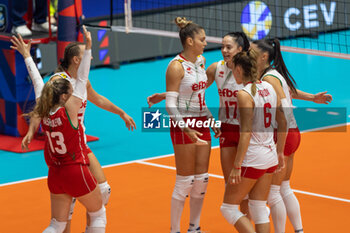 2023-08-22 - Happiness of Bulgaria Players - CEV EUROVOLLEY 2023 - WOMEN - BULGARIA VS ROMANIA - INTERNATIONALS - VOLLEYBALL