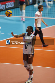 2023-08-23 - SYLLA Myriam (Italy) during the CEV EuroVolley 2023 match between the national teams of Italy and Croatia, on 23 August 2023 at pala Giani Asti Turin Italy. Photo Nderim KACELI - CEV EUROVOLLEY 2023 - WOMEN - ITALY VS CROATIA - INTERNATIONALS - VOLLEYBALL