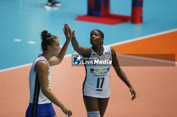 2023-08-23 - SYLLA Myriam (Italy) and ANTROPOVA Ekaterina (Italy) during the CEV EuroVolley 2023 match between the national teams of Italy and Croatia, on 23 August 2023 at pala Giani Asti Turin Italy. Photo Nderim KACELI - CEV EUROVOLLEY 2023 - WOMEN - ITALY VS CROATIA - INTERNATIONALS - VOLLEYBALL