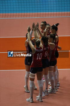 2023-08-23 - Team Croatia during the CEV EuroVolley 2023 match between the national teams of Italy and Croatia, on 23 August 2023 at pala Giani Asti Turin Italy. Photo Nderim KACELI - CEV EUROVOLLEY 2023 - WOMEN - ITALY VS CROATIA - INTERNATIONALS - VOLLEYBALL