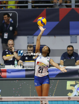 2023-08-23 - OMORUYI Loveth (Italy) during the CEV EuroVolley 2023 match between the national teams of Italy and Croatia, on 23 August 2023 at pala Giani Asti Turin Italy. Photo Nderim KACELI - CEV EUROVOLLEY 2023 - WOMEN - ITALY VS CROATIA - INTERNATIONALS - VOLLEYBALL