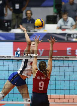 2023-08-23 - ANTROPOVA Ekaterina (Italy) and MLINAR Lucija (Croatia) during the CEV EuroVolley 2023 match between the national teams of Italy and Croatia, on 23 August 2023 at pala Giani Asti Turin Italy. Photo Nderim KACELI - CEV EUROVOLLEY 2023 - WOMEN - ITALY VS CROATIA - INTERNATIONALS - VOLLEYBALL