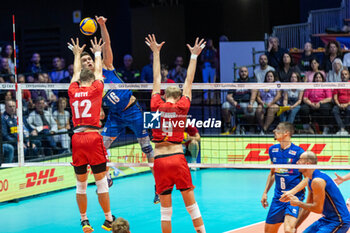 2023-08-28 - ROMANO Yuri (Italy) during the CEV EuroVolley 2023 men Final Round Pool A, match between Italy and Belgium at Unipol Arena Bologna, Italy, on August 28, 2023 - CEV EUROVOLLEY 2023 - MEN - BELGIUM VS ITALY - INTERNATIONALS - VOLLEYBALL