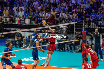 2023-08-28 - D'HULST Stijn (Belgium) during the CEV EuroVolley 2023 men Final Round Pool A, match between Italy and Belgium at Unipol Arena Bologna, Italy, on August 28, 2023 - CEV EUROVOLLEY 2023 - MEN - BELGIUM VS ITALY - INTERNATIONALS - VOLLEYBALL