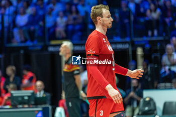 2023-08-28 - DEROO Sam (Belgium) during the CEV EuroVolley 2023 men Final Round Pool A, match between Italy and Belgium at Unipol Arena Bologna, Italy, on August 28, 2023 - CEV EUROVOLLEY 2023 - MEN - BELGIUM VS ITALY - INTERNATIONALS - VOLLEYBALL