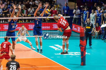 2023-08-28 - REGGERS Ferre (Belgium) during the CEV EuroVolley 2023 men Final Round Pool A, match between Italy and Belgium at Unipol Arena Bologna, Italy, on August 28, 2023 - CEV EUROVOLLEY 2023 - MEN - BELGIUM VS ITALY - INTERNATIONALS - VOLLEYBALL