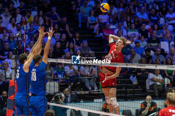 2023-08-28 - REGGERS Ferre (Belgium) during the CEV EuroVolley 2023 men Final Round Pool A, match between Italy and Belgium at Unipol Arena Bologna, Italy, on August 28, 2023 - CEV EUROVOLLEY 2023 - MEN - BELGIUM VS ITALY - INTERNATIONALS - VOLLEYBALL