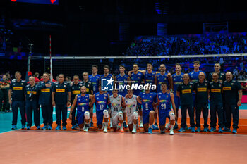 2023-08-28 - Team Italy during the CEV EuroVolley 2023 men Final Round Pool A, match between Italy and Belgium at Unipol Arena Bologna, Italy, on August 28, 2023 - CEV EUROVOLLEY 2023 - MEN - BELGIUM VS ITALY - INTERNATIONALS - VOLLEYBALL