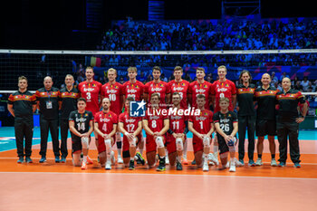 2023-08-28 - Team Belgium during the CEV EuroVolley 2023 men Final Round Pool A, match between Italy and Belgium at Unipol Arena Bologna, Italy, on August 28, 2023 - CEV EUROVOLLEY 2023 - MEN - BELGIUM VS ITALY - INTERNATIONALS - VOLLEYBALL