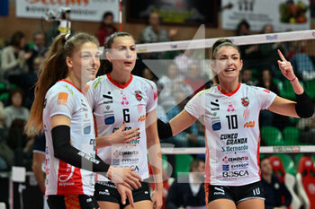 2023-02-05 - Kuznetsova Sofya (Bosca Cuneo)
 - Agnese Cecconello (Bosca Cuneo)
 - Greta Szakmary (Cuneo) celebrates after scoring a point - CUNEO GRANDA VOLLEY VS VOLLEY BERGAMO 1991 - SERIE A1 WOMEN - VOLLEYBALL