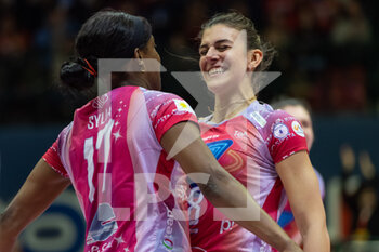 2023-02-26 - Happiness of Alessia Orro and Myriam Sylla (Vero Volley Milano) - VERO VOLLEY MILANO VS SAVINO DEL BENE SCANDICCI - SERIE A1 WOMEN - VOLLEYBALL