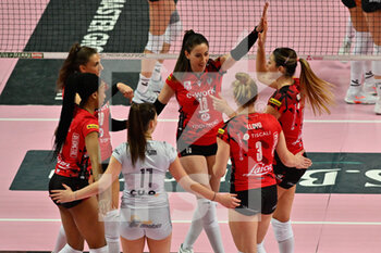 2023-04-01 - Busto celebrates after scoring a point - CUNEO GRANDA VOLLEY VS E-WORK BUSTO ARSIZIO - SERIE A1 WOMEN - VOLLEYBALL