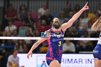 2023-10-08 - Britt Herbots of Savino Del Bene Scandicci celebrates - SAVINO DEL BENE SCANDICCI VS IL BISONTE FIRENZE - SERIE A1 WOMEN - VOLLEYBALL