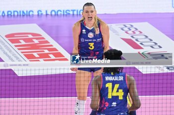 2023-10-08 - Britt Herbots of Savino Del Bene Scandicci celebrates - SAVINO DEL BENE SCANDICCI VS IL BISONTE FIRENZE - SERIE A1 WOMEN - VOLLEYBALL