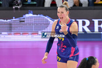 2023-10-08 - Ekaterina Antropova of Savino Del Bene Scandicci celebrates - SAVINO DEL BENE SCANDICCI VS IL BISONTE FIRENZE - SERIE A1 WOMEN - VOLLEYBALL