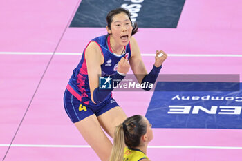 2023-10-08 - Ting Zhu of Savino Del Bene Scandicci celebrates - SAVINO DEL BENE SCANDICCI VS IL BISONTE FIRENZE - SERIE A1 WOMEN - VOLLEYBALL