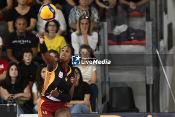 2023-10-22 - Jessica Rivero Marin of Roma Volley Club during the 3rd round of the Serie A1 Women's Volleyball Championship between Roma Volley Club and UYBA Busto Arsizio on 21 October 2023 at the Palazzetto dello Sport in Rome. - ROMA VOLLEY CLUB VS UYBA VOLLEY BUSTO ARSIZIO - SERIE A1 WOMEN - VOLLEYBALL