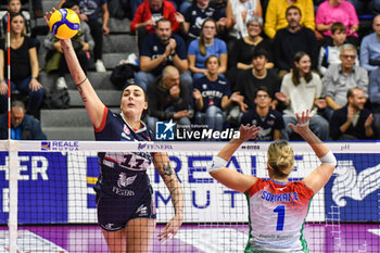 2023-11-04 - Martha Anthouli attack for Chieri during	Volley Serie A1 F match between Reale Mutua Fener Chieri '76 and Wash4green Pinerolo at Palafenera, Chieri (TO) - REALE MUTUA FENERA CHIERI 76 VS WASH4GREEN PINEROLO - SERIE A1 WOMEN - VOLLEYBALL
