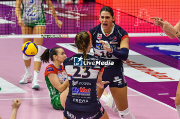 2023-11-04 - Katerina Zakchaiou celebrates her point for Chieri during Volley Serie A1 F match between Reale Mutua Fener Chieri '76 and Wash4green Pinerolo at Palafenera, Chieri (TO) - REALE MUTUA FENERA CHIERI 76 VS WASH4GREEN PINEROLO - SERIE A1 WOMEN - VOLLEYBALL