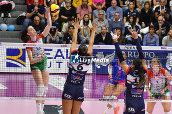 2023-11-04 - Anett Nemeth attack for Pinerolo during	Volley Serie A1 F match between Reale Mutua Fener Chieri '76 and Wash4green Pinerolo at Palafenera, Chieri (TO) - REALE MUTUA FENERA CHIERI 76 VS WASH4GREEN PINEROLO - SERIE A1 WOMEN - VOLLEYBALL