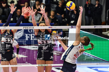 2023-11-18 - Carli Dehogg of Itas Trentino Volley during Volley Serie A1 F match between Reale Mutua Fenera Chieri '76 and Itas Trentino Volley at PalaFenera, Chieri - REALE MUTUA FENERA CHIERI 76 VS ITAS TRENTINO - SERIE A1 WOMEN - VOLLEYBALL