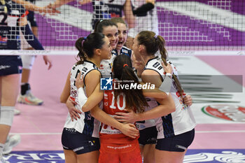 2023-11-18 - Itas Trentino Volley celebrates scoring during Volley Serie A1 F match between Reale Mutua Fenera Chieri '76 and Itas Trentino Volley at PalaFenera, Chieri - REALE MUTUA FENERA CHIERI 76 VS ITAS TRENTINO - SERIE A1 WOMEN - VOLLEYBALL