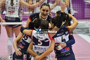 2023-11-18 - Chieri '76 celebrates scoring during Volley Serie A1 F match between Reale Mutua Fenera Chieri '76 and Itas Trentino Volley at PalaFenera, Chieri - REALE MUTUA FENERA CHIERI 76 VS ITAS TRENTINO - SERIE A1 WOMEN - VOLLEYBALL