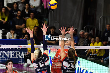 2023-12-03 - Federica Carletti of UYBA attack during Serie A1 Femminile match between Reale Mutua Fenera Chieri '76 and UYBA Volley Busto Arsizio at Palafenera, Chieri (TO) - REALE MUTUA FENERA CHIERI 76 VS UYBA VOLLEY BUSTO ARSIZIO - SERIE A1 WOMEN - VOLLEYBALL