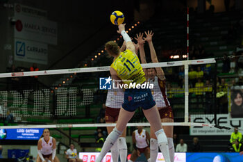 2023-11-22 - Attack of Haak Isabelle during the Prosecco Doc Imoco Conegliano vs Roma Volley Club at the Palaverde in Treviso, Italy on November 22, 2023 - PROSECCO DOC IMOCO CONEGLIANO VS ROMA VOLLEY CLUB - SERIE A1 WOMEN - VOLLEYBALL