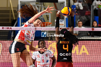 2023-12-03 - Anna Hall (Cuneo Granda Volley) and Rivero Marin Jessica (Roma Volley Femminile) - ROMA VOLLEY CLUB VS CUNEO GRANDA VOLLEY - SERIE A1 WOMEN - VOLLEYBALL