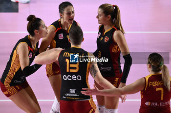 2023-12-03 - Roma Volley Club during the 10th round of the Serie A1 Women's Volleyball Championship between Roma Volley Club and Honda Olivero S. Bernardo Cuneo on 3 December 2023 at the Palazzetto dello Sport in Rome. - ROMA VOLLEY CLUB VS CUNEO GRANDA VOLLEY - SERIE A1 WOMEN - VOLLEYBALL