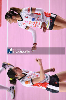 2023-12-03 - Beatrice Molinaro and Noemi Signorile of Honda Olivero S. Bernardo Cuneo during the 10th round of the Serie A1 Women's Volleyball Championship between Roma Volley Club and Honda Olivero S. Bernardo Cuneo on 3 December 2023 at the Palazzetto dello Sport in Rome. - ROMA VOLLEY CLUB VS CUNEO GRANDA VOLLEY - SERIE A1 WOMEN - VOLLEYBALL
