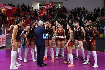 2023-12-03 - Andrea Abodi Minister for Sport and Youth and Roma Volley Club during the 10th round of the Serie A1 Women's Volleyball Championship between Roma Volley Club and Honda Olivero S. Bernardo Cuneo on 3 December 2023 at the Palazzetto dello Sport in Rome. - ROMA VOLLEY CLUB VS CUNEO GRANDA VOLLEY - SERIE A1 WOMEN - VOLLEYBALL