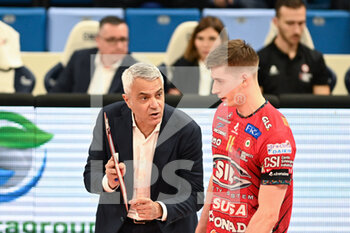 2023-03-22 - Head Coach Anastasia Andrea of Sir Safety Volley Perugia during the Volleyball Italian Serie A Men Superleague Championship Play Off - Allianz Power Volley Milano vs Sir Safety Volley Perugia, on March 22th, 2023, at Allianz Cloud, Milan, Italy Credit: Tiziano Ballabio - PLAY OFF - ALLIANZ MILANO VS SIR SAFETY SUSA PERUGIA - SUPERLEAGUE SERIE A - VOLLEYBALL