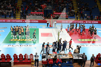 2023-03-26 - Cucine Lube Civitanova adn WithU Verona players take to the volleyball court - PLAY OFF - CUCINE LUBE CIVITANOVA VS WITHU VERONA - SUPERLEAGUE SERIE A - VOLLEYBALL