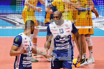 2023-03-26 - Aries Simon and Lucarelli (Valsa Group Modena)(Gas Sales Bluenergy Piacenza) In action during the match of Gara 3 quarter of final Playoff Scudetto SuperLega championship season 22/23 at Palapanini in Modena (Italy) on 26th of March 2023
 - PLAY OFF - VALSA GROUP MODENA VS GAS SALES BLUENERGY PIACENZA - SUPERLEAGUE SERIE A - VOLLEYBALL