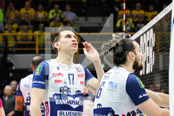 2023-03-26 - Yuri Romanò (Valsa Group Modena)(Gas Sales Bluenergy Piacenza) In action during the match of Gara 3 quarter of final Playoff Scudetto SuperLega championship season 22/23 at Palapanini in Modena (Italy) on 26th of March 2023
 - PLAY OFF - VALSA GROUP MODENA VS GAS SALES BLUENERGY PIACENZA - SUPERLEAGUE SERIE A - VOLLEYBALL