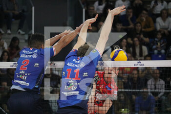 2023-04-02 - MONSTER BLOCK MATTEO PIANO (PowerVolley milano ) AND MERGAREJO OSNIEL (Powervolley milano ) - PLAY OFF - ALLIANZ MILANO VS SIR SAFETY SUSA PERUGIA - SUPERLEAGUE SERIE A - VOLLEYBALL