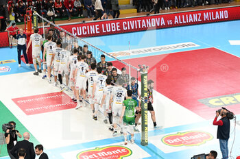 2023-04-19 - Cucine Lube Civitanova and Allianz Milano players take to the volleyball court - PLAY OFF SEMIFINALS - CUCINE LUBE CIVITANOVA VS ALLIANZ MILANO - SUPERLEAGUE SERIE A - VOLLEYBALL