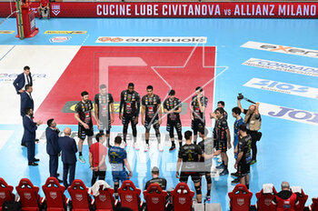 2023-04-25 - Cucine Lube Civitanova players take to the volleyball court - PLAY OFF SEMIFINALS - CUCINE LUBE CIVITANOVA VS ALLIANZ MILANO - SUPERLEAGUE SERIE A - VOLLEYBALL